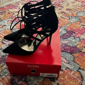 Guess Black GFShay Strappy Tie Pump